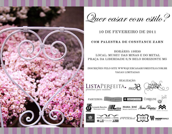 Evento casar com estilo em Belo Horizonte, auxilio para os preparativos de noivas para o casamento