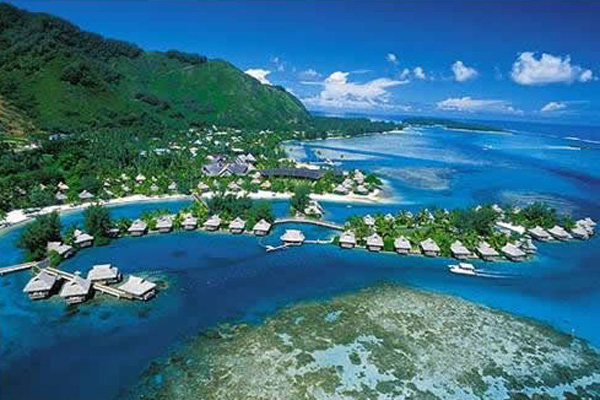 Vista aérea do Tahiti Intercontinental Resort