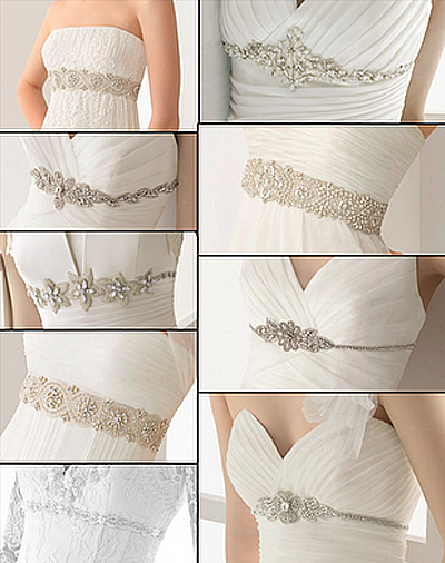 Modelos de faixas para usar com vestido de noiva